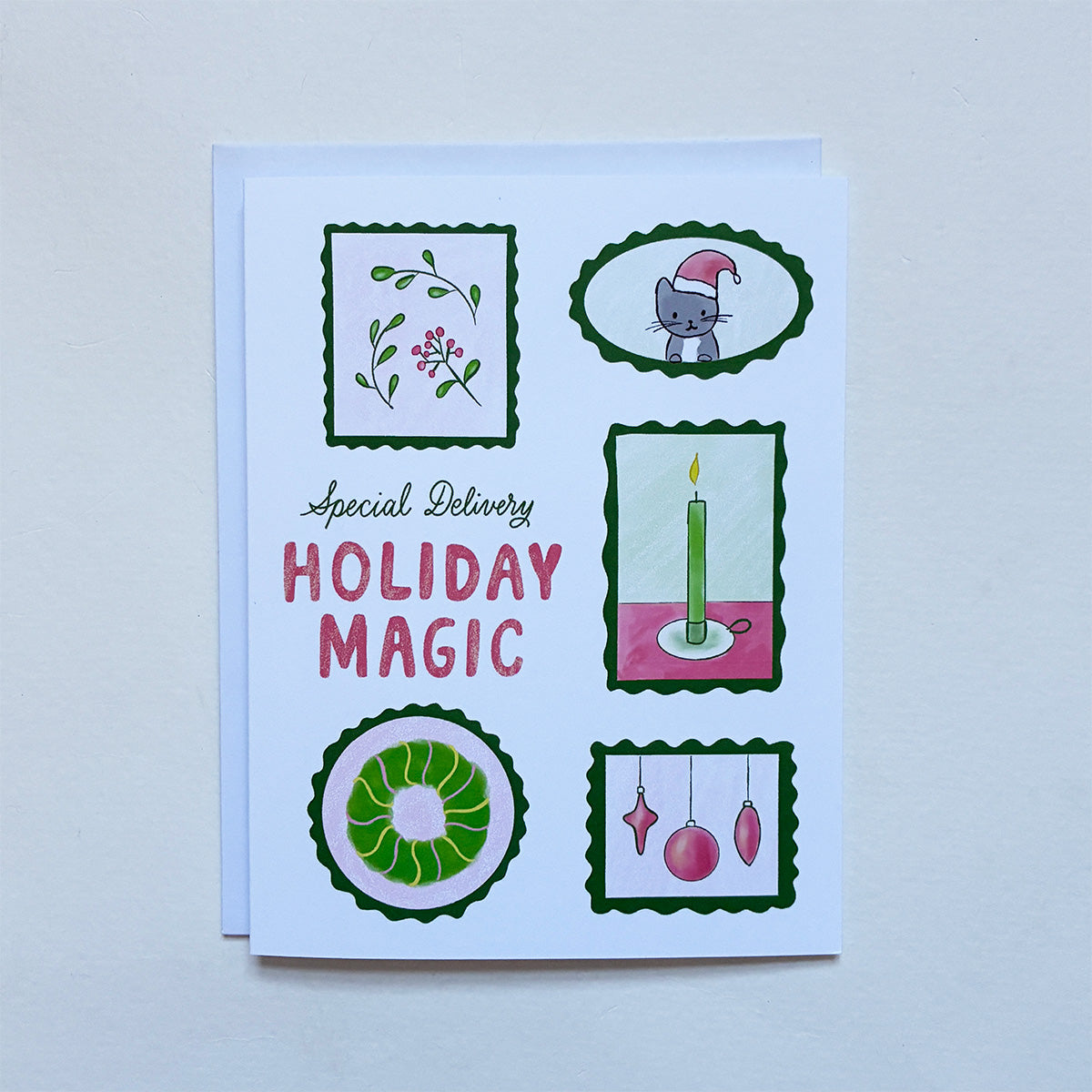 Holiday Magic Stamp Cat Card