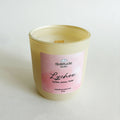 lychee soy wax candle with wooden wick