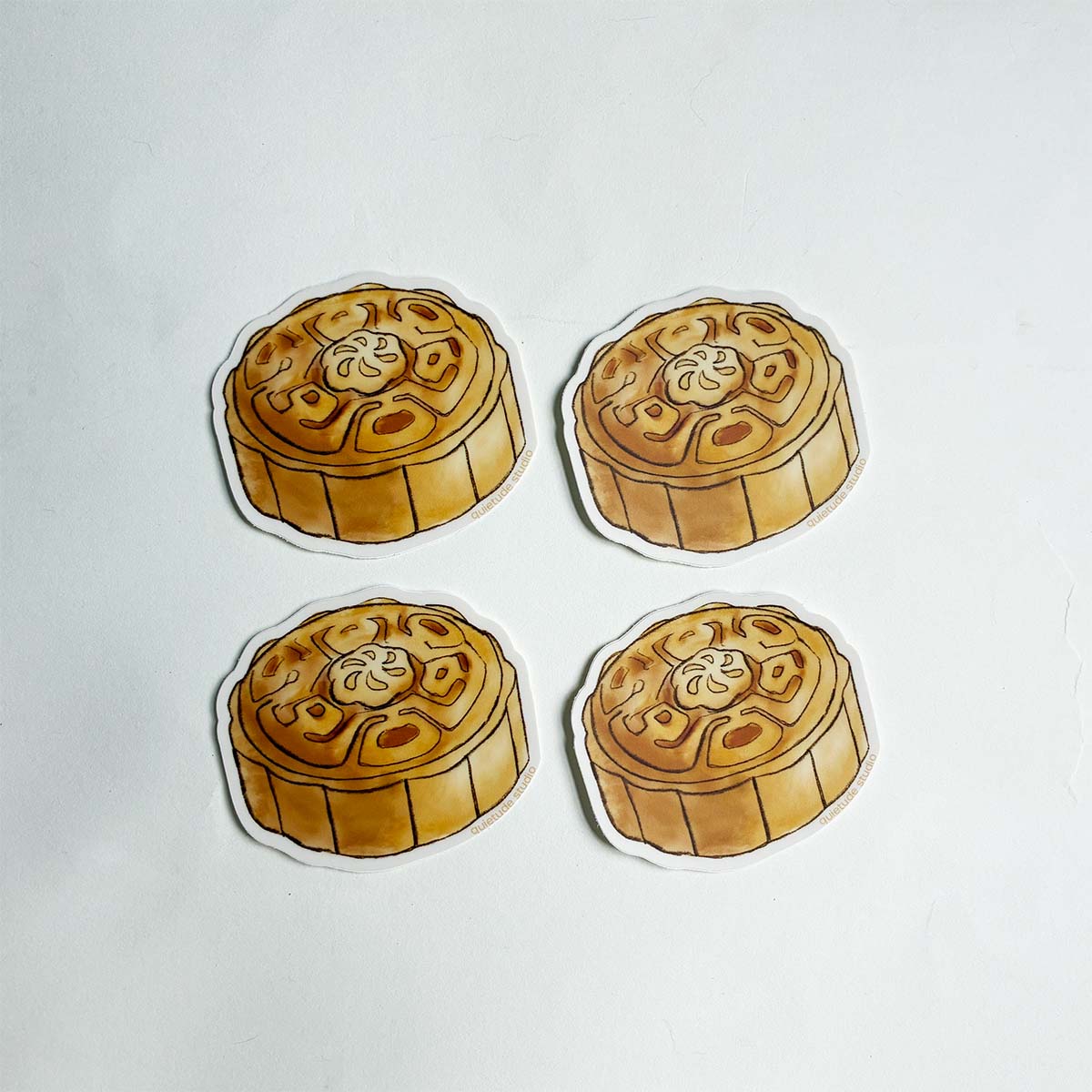 set of 4 mooncake stickers
