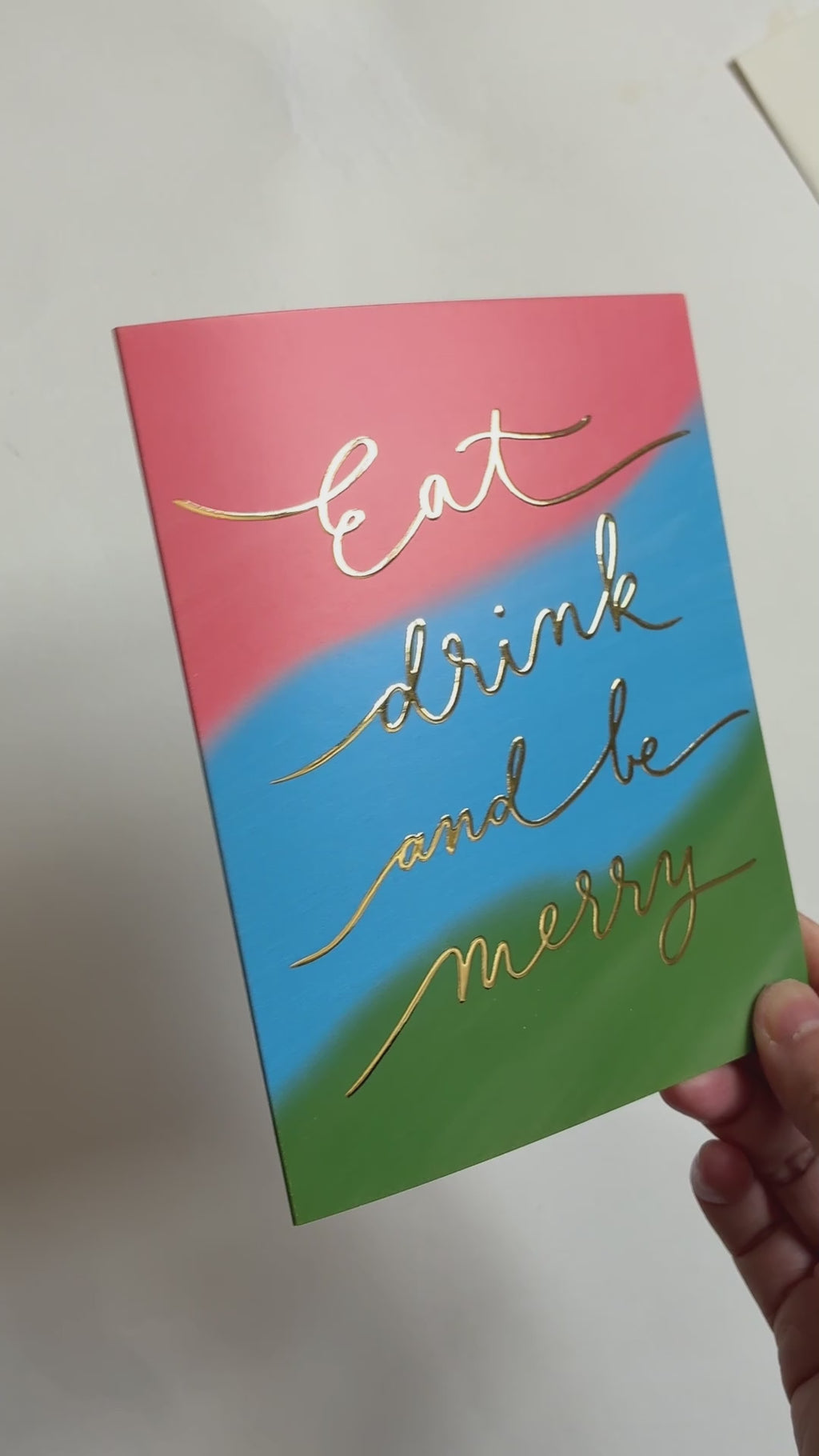 Eat Drink Be Merry Holiday Foil Card