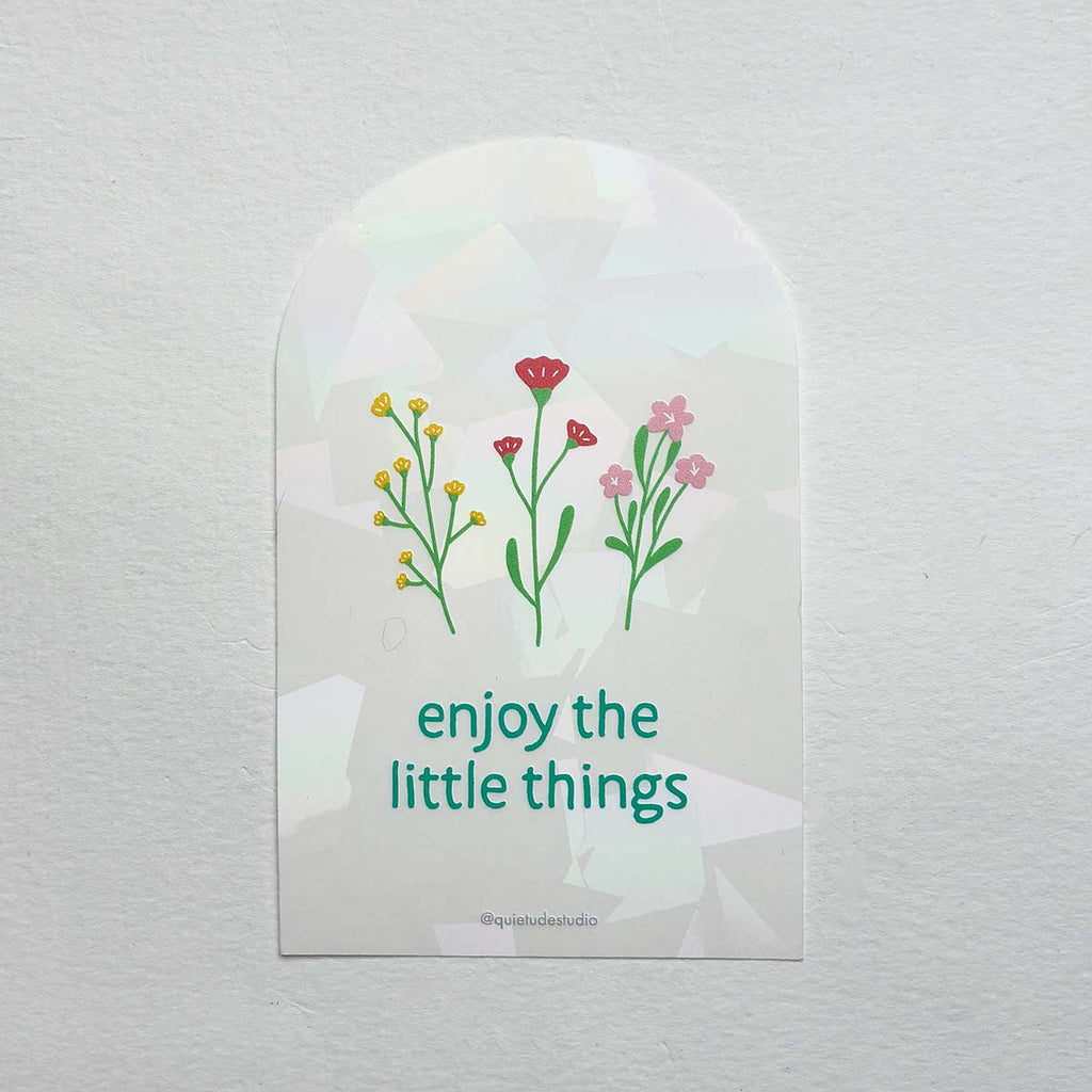 enjoy the little things with wildflower illustration