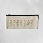 wildflower illustration zipper pouch