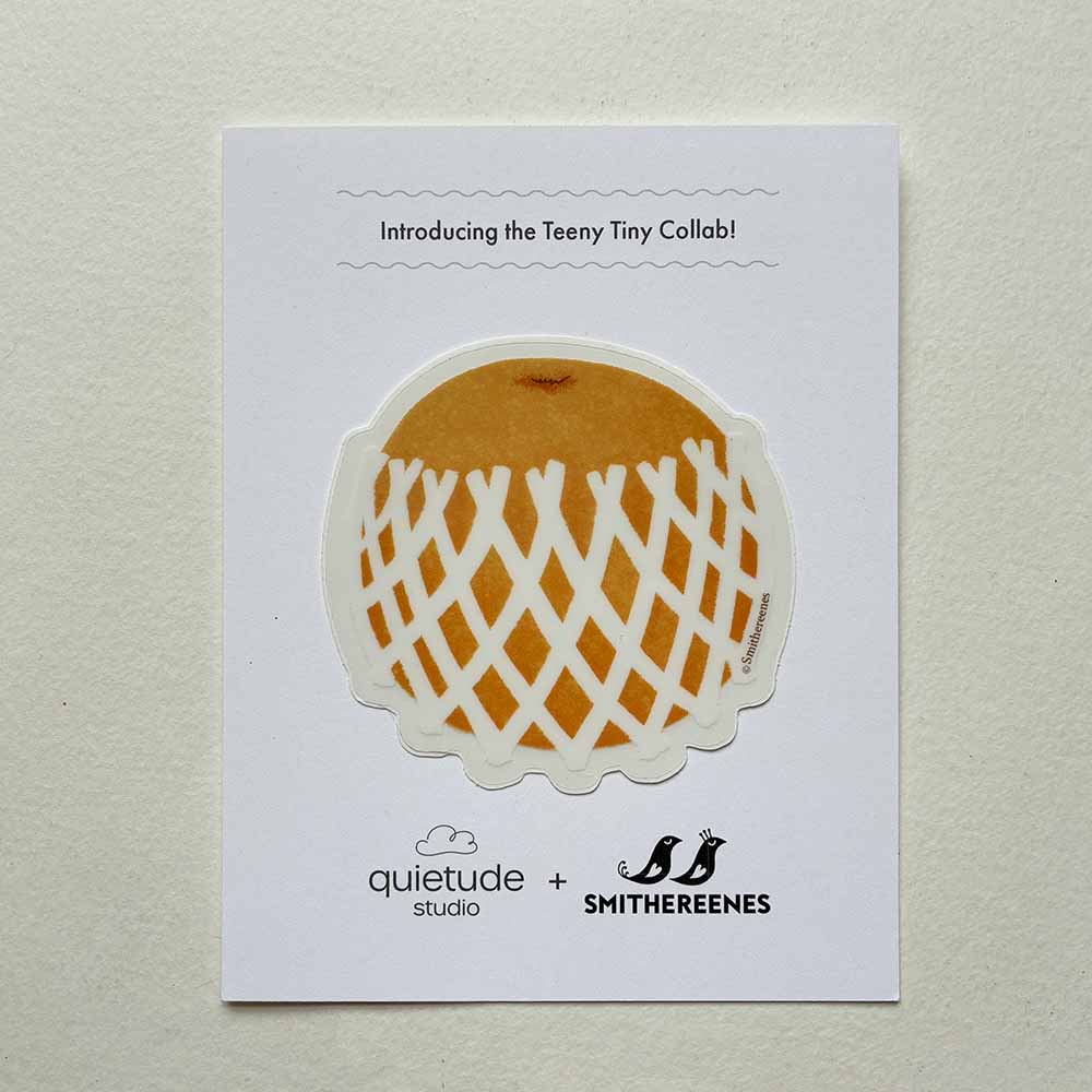 Collaboration between quietude studio and Smithereenes, pear sticker