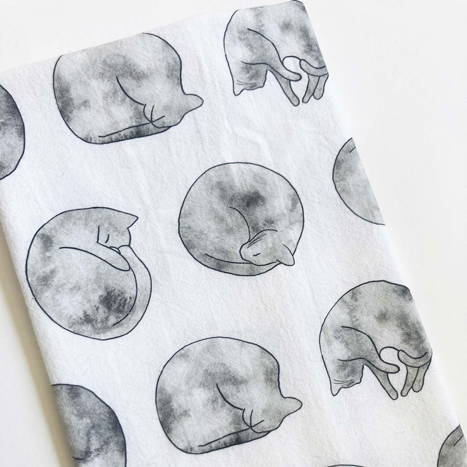 Sleeping Cat Dish Towel